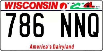 WI license plate 786NNQ