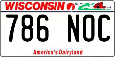 WI license plate 786NOC