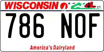 WI license plate 786NOF