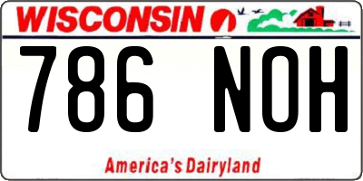 WI license plate 786NOH