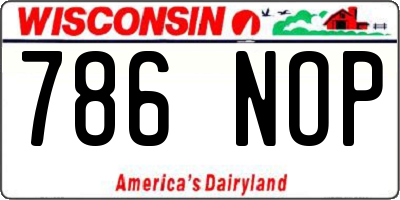 WI license plate 786NOP