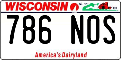 WI license plate 786NOS