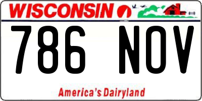 WI license plate 786NOV