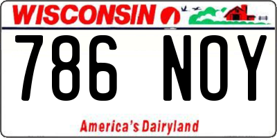 WI license plate 786NOY