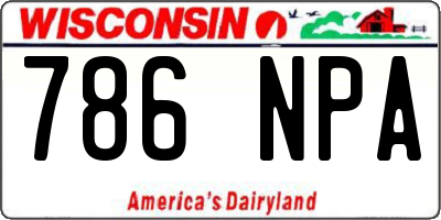 WI license plate 786NPA