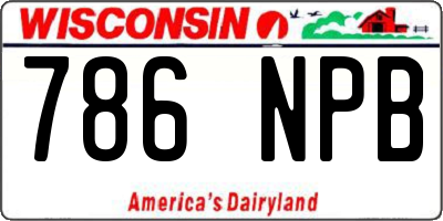 WI license plate 786NPB