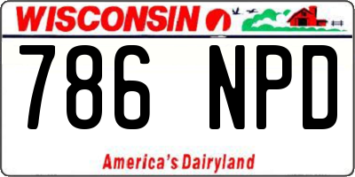 WI license plate 786NPD