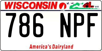 WI license plate 786NPF