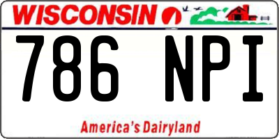 WI license plate 786NPI