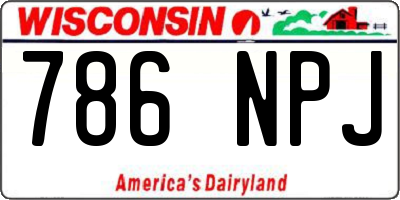 WI license plate 786NPJ