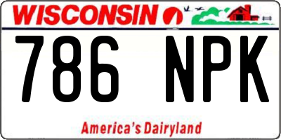 WI license plate 786NPK