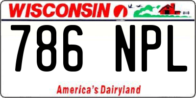 WI license plate 786NPL