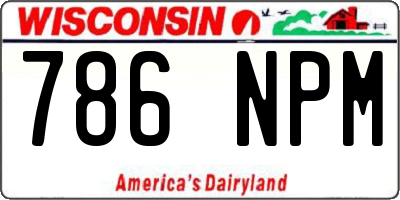 WI license plate 786NPM