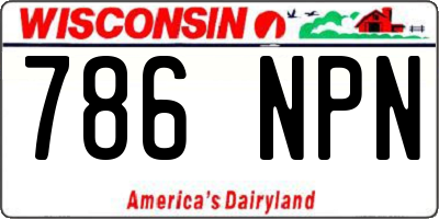 WI license plate 786NPN
