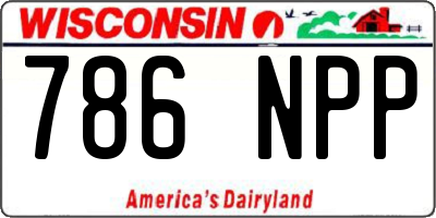 WI license plate 786NPP