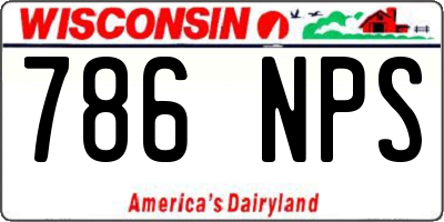 WI license plate 786NPS