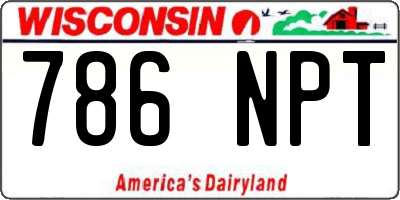 WI license plate 786NPT