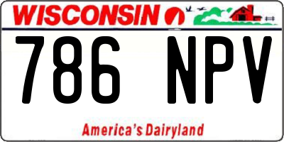 WI license plate 786NPV