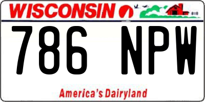 WI license plate 786NPW