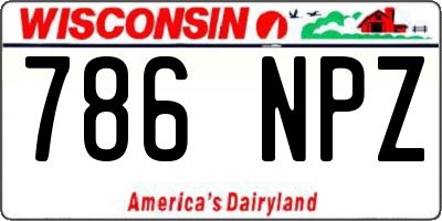 WI license plate 786NPZ