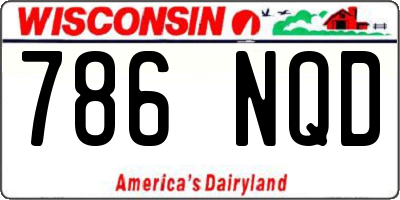 WI license plate 786NQD
