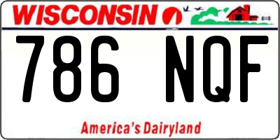 WI license plate 786NQF