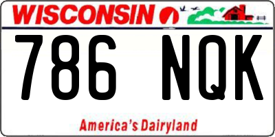WI license plate 786NQK