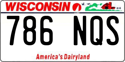 WI license plate 786NQS