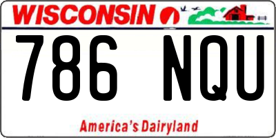WI license plate 786NQU