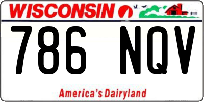 WI license plate 786NQV