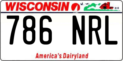 WI license plate 786NRL
