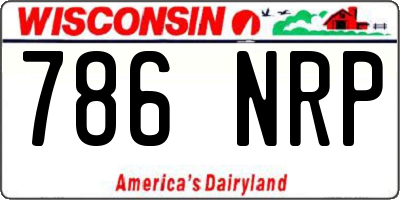 WI license plate 786NRP