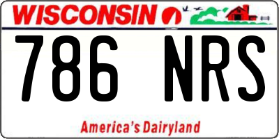 WI license plate 786NRS