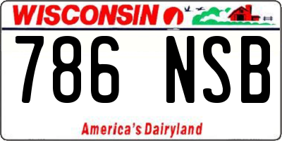 WI license plate 786NSB