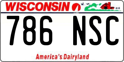 WI license plate 786NSC