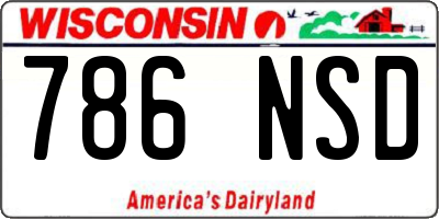 WI license plate 786NSD