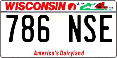 WI license plate 786NSE