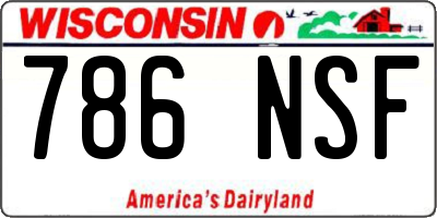 WI license plate 786NSF