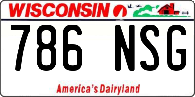 WI license plate 786NSG