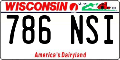 WI license plate 786NSI
