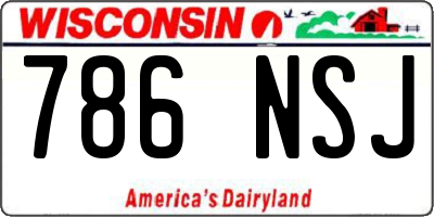WI license plate 786NSJ