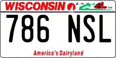 WI license plate 786NSL