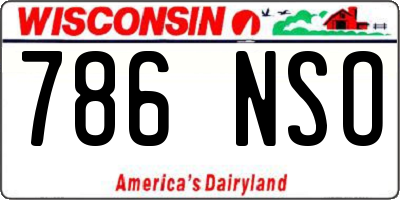 WI license plate 786NSO