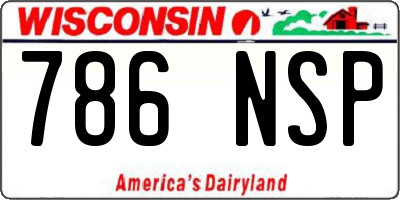 WI license plate 786NSP