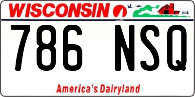 WI license plate 786NSQ