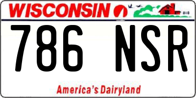 WI license plate 786NSR