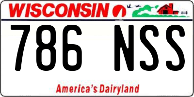 WI license plate 786NSS