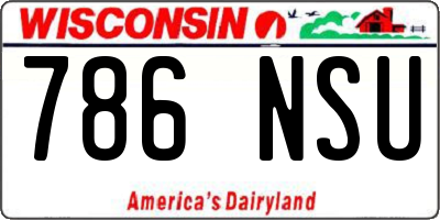 WI license plate 786NSU