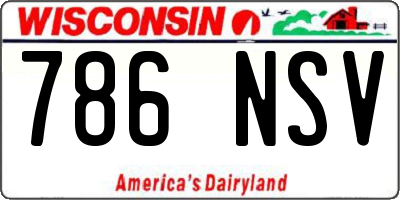 WI license plate 786NSV