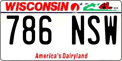 WI license plate 786NSW
